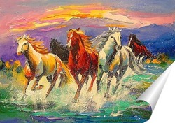   Постер Табун лошадей