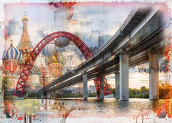    Мост на фоне Кремля
