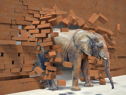    3D Слон из каменной стены