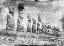    Моаи. остров Пасхи