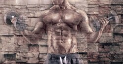 Мужчина с гантелями