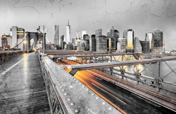    Нью-Йорк с Бруклинским мостом