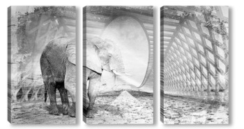 Модульная картина Слон на мосту