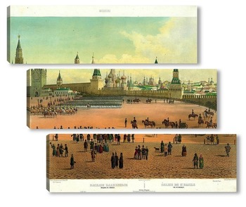 Модульная картина Василий Блаженный виден с Кремля 1845  –  1850