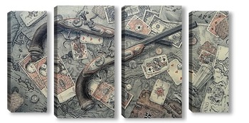 Модульная картина Карты, деньги, два ствола