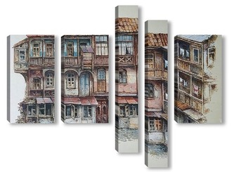 Модульная картина Тбилисский дворик