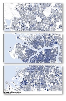 Модульная картина Карта Санкт-Петербурга
