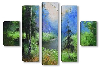 Модульная картина Русский лес