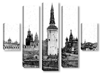 Модульная картина Храм Василия Блаженного