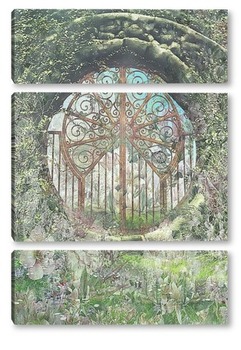 Модульная картина Ворота в сад