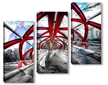 Модульная картина Цветочный мост