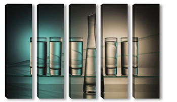 Модульная картина Из серии "Эксперименты со стеклом"