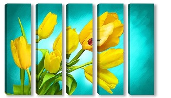 Модульная картина Желтые тюльпаны 