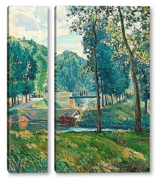 Модульная картина Канал дю Миди, летний пейзаж.