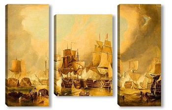 Модульная картина Торговые корабли в гаване