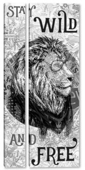 Модульная картина Лев в очках