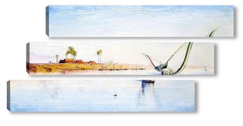 Модульная картина Лодки у Дейр эль Кадидж, в полдень