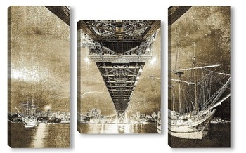 Модульная картина Мост через реку