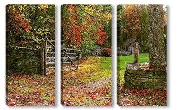 Модульная картина Осень на хуторе