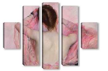 Модульная картина Красота с розовой вуалью