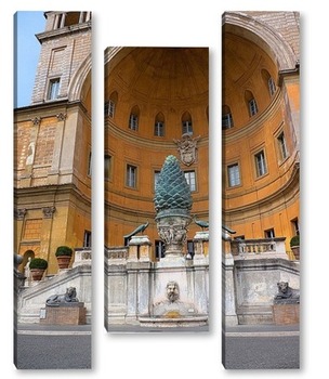 Модульная картина Дворик Шишки с большой нишей Бельведера в Риме