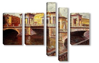 Модульная картина Ломоносовский мостик в Питере