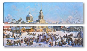 Модульная картина Старый Воткинск. Масленица.