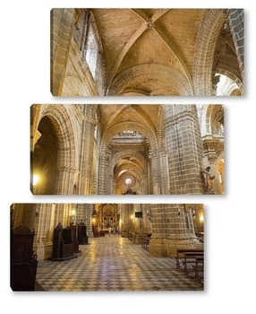 Модульная картина Интерьеры кафедрального собора Хереса