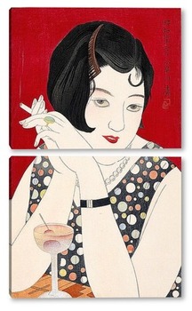 Модульная картина Современный стиль женщины, Япония