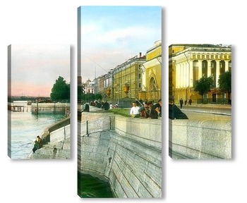 Модульная картина Санкт-Петербург набережная Невы, напротив здания Адмиралтейства
