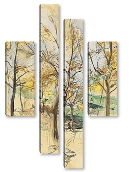 Модульная картина Деревья в Булонском лесу  