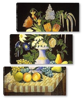 Модульная картина Цветы и фрукты