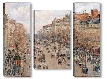 Модульная картина Бульвар Монмартр в Париже (1893)