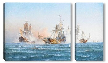 Модульная картина Корабль Wachtmeisters битве против русской эскадры 1719