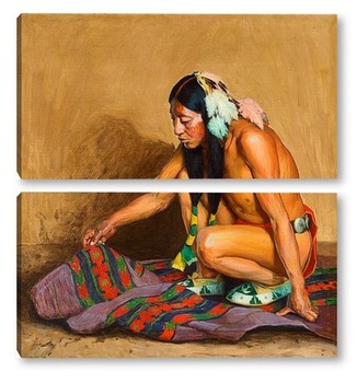 Модульная картина Индеец исследующий Одеяло