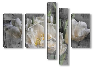 Модульная картина Белые тюльпаны