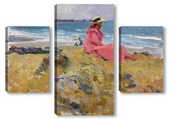 Модульная картина Елена на пляже Биаррицц 