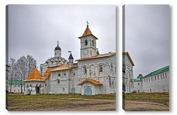 Модульная картина Александро-Свирский мужской монастырь.Храм во дворе.