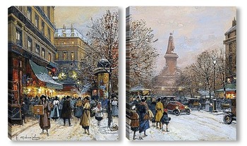 Модульная картина Площадь Республики зимой