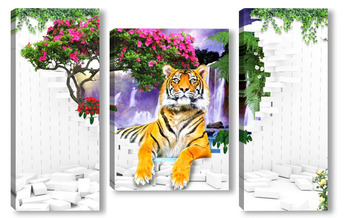 Модульная картина Тигры 4092