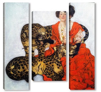 Модульная картина Дама с Леопардами