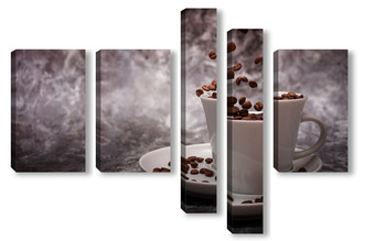 Модульная картина Coffee Cup on marble background	