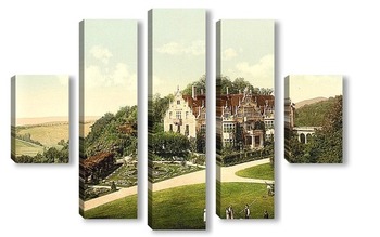 Модульная картина Альтенштайн замок, Тюрингия, Германия. 1890-1900 гг