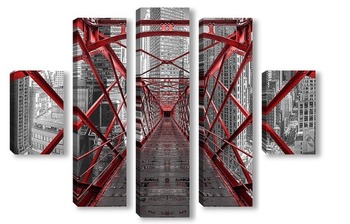 Модульная картина Красный мост