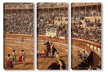 Модульная картина Бой быков, Барселона, Испания, 1895 год