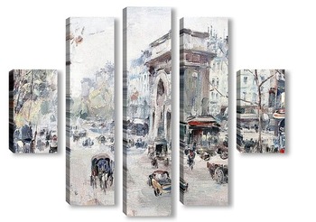 Модульная картина Парижская уличная сцена 