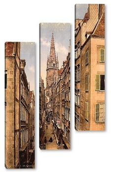 Модульная картина Гранд-стрит, Сен-Мало, Франция. 1890-1900 гг