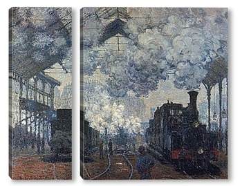 Модульная картина Прибытие поезда(вокзал Сен-Лизар),1877г.