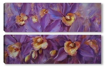 Модульная картина Сиреневые орхидеи 
