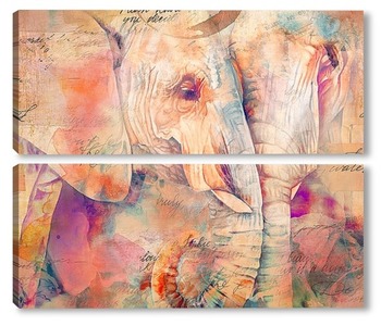 Модульная картина Пара слонов